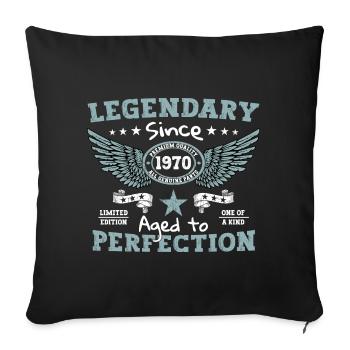 Legendary since 1970 52nd birthday gift - Sofa pillowcase 17,3'' x 17,3'' (45 x 45 cm) - black - Front
