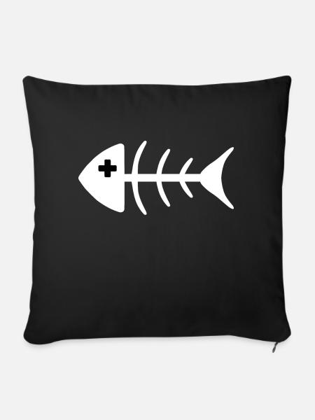 DEAD HOUTA WEISS - Sofakissenbezug 45 x 45 cm - Schwarz