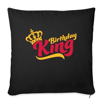 Dire Anniversaire King Crown - Housse de coussin décorative 45 x 45 cm - noir - Devant