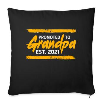 Promoted To Grandpa EST. 2021 Cool Retro Present - Sofa pillowcase 17,3'' x 17,3'' (45 x 45 cm) - black - Front