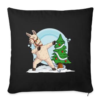 Świateczna DAB Lama - T-shirts for Children - Sofa pillowcase 17,3'' x 17,3'' (45 x 45 cm) - black - Front