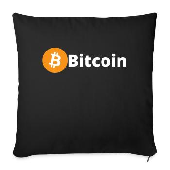 Bitcoin - Sofa pillowcase 17,3'' x 17,3'' (45 x 45 cm) - black - Front