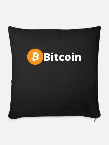 Bitcoin (Bitcoin) - Sofakissenbezug 45 x 45 cm - Schwarz