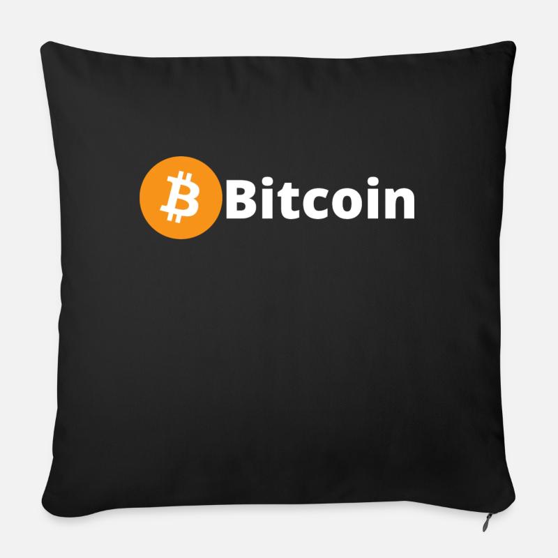 Bitcoin (Bitcoin) - Sofakissenbezug 45 x 45 cm - Schwarz