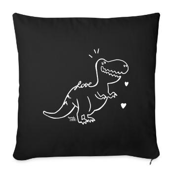 Dinosaure - bébé T-Rex - Housse de coussin décorative 45 x 45 cm - noir - Devant