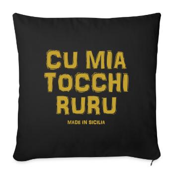 t-shirt Sicily t-shirt Sicilian trinacria - Sofa pillowcase 17,3'' x 17,3'' (45 x 45 cm) - black - Front