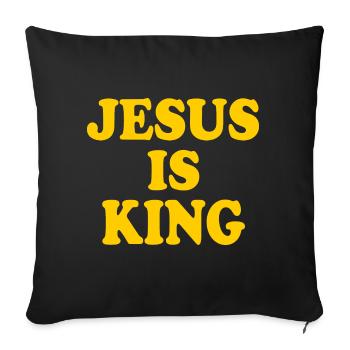 Jesus is king - Housse de coussin décorative 45 x 45 cm - noir - Devant