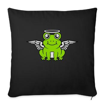 Halo Wings Grenouille Ange - Housse de coussin décorative 45 x 45 cm - noir - Devant