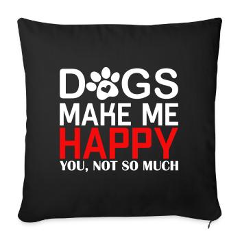 Les chiens me rendent heureux - Housse de coussin décorative 45 x 45 cm - noir - Devant