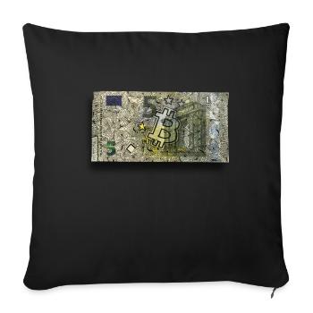 5 Bitcoins - Housse de coussin décorative 45 x 45 cm - noir - Devant