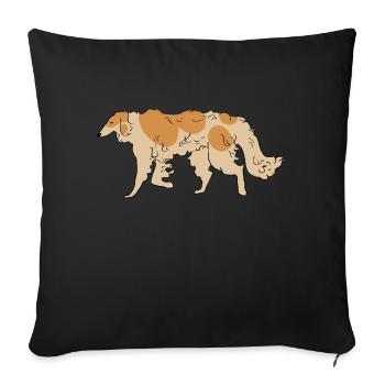 Borzoi - Sofa pillowcase 17,3'' x 17,3'' (45 x 45 cm) - black - Front