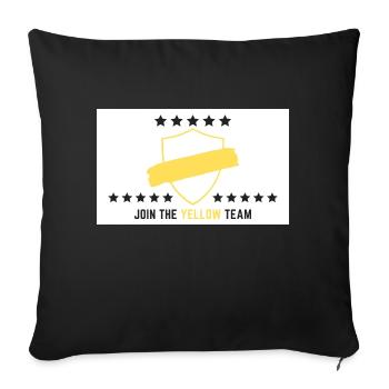 JOIN THE YELLOW TEAM // WHITE VERSION - Sofakissenbezug 45 x 45 cm - Schwarz - Vorne
