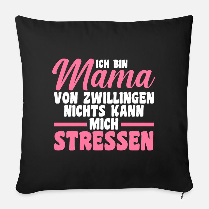 Mutter Zwillinge Zwillings Mama - Sofakissenbezug 45 x 45 cm - Schwarz