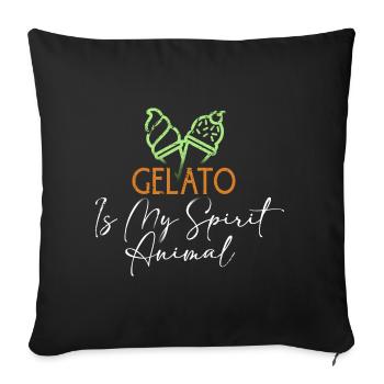 Gelato My Spirit Animal Funny Crème glacée italienne Lo - Housse de coussin décorative 45 x 45 cm - noir - Devant