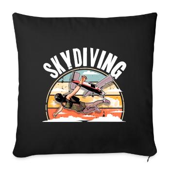 Parachute parachutiste parachutiste - Housse de coussin décorative 45 x 45 cm - noir - Devant
