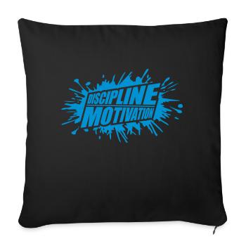 Citation de discipline sur la motivation - Housse de coussin décorative 45 x 45 cm - noir - Devant