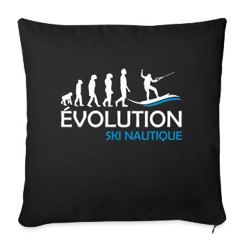évolution ski nautique - Housse de coussin décorative 45 x 45 cm - noir - Devant