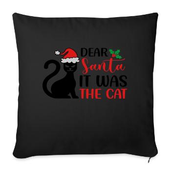 Cher Père Noël, c’était le chat - Housse de coussin décorative 45 x 45 cm - noir - Devant