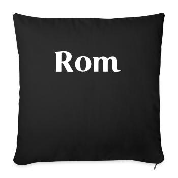 Rome - Blanc - Housse de coussin décorative 45 x 45 cm - noir - Devant