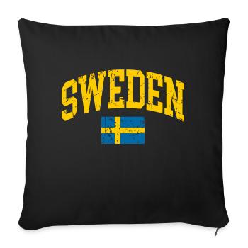 Drapeau de la Suède - Housse de coussin décorative 45 x 45 cm - noir - Devant