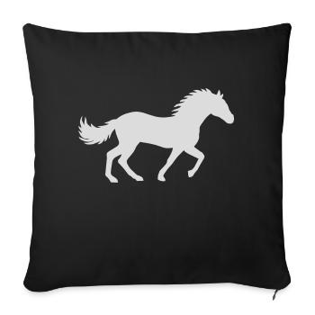 Conception de silhouette de cheval de course - Housse de coussin décorative 45 x 45 cm - noir - Devant
