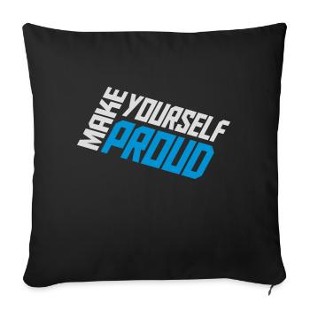 Faites-vous fier de la citation - Housse de coussin décorative 45 x 45 cm - noir - Devant