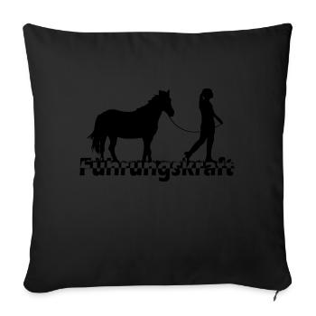 Führungskraft Pferd Motiv 4 - Sofakissenbezug 45 x 45 cm - Schwarz - Vorne
