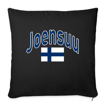 Joensuu finland flag - Sofa pillowcase 17,3'' x 17,3'' (45 x 45 cm) - black - Front