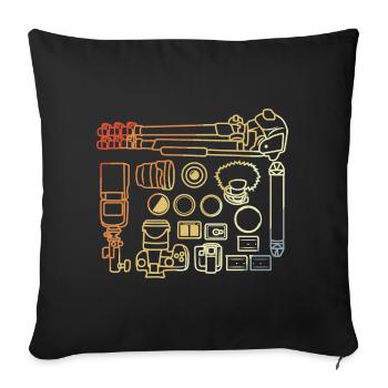 Accessoires pour appareil photo - Housse de coussin décorative 45 x 45 cm - noir - Devant