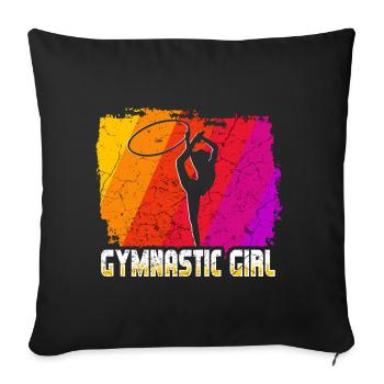 Gymnastik Mädchen Turnen Akrobatik - Sofakissenbezug 45 x 45 cm - Schwarz - Vorne