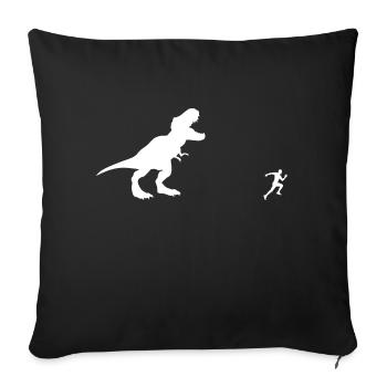 Motivation dinosaur run - Sofa pillowcase 17,3'' x 17,3'' (45 x 45 cm) - black - Front