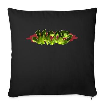 Jacob Graffiti Name - Sofakissenbezug 45 x 45 cm - Schwarz - Vorne