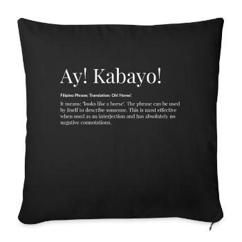Drôle de dicton philippin - Housse de coussin décorative 45 x 45 cm - noir - Devant