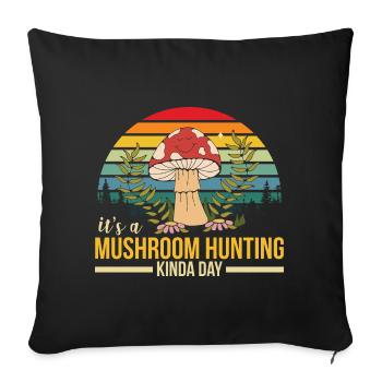 Mushroom pickers and mushroom friends - Sofa pillowcase 17,3'' x 17,3'' (45 x 45 cm) - black - Front