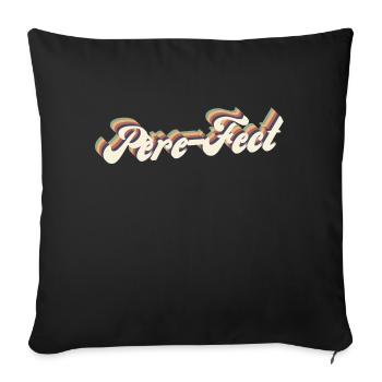père-fect vintage - Housse de coussin décorative 45 x 45 cm - noir - Devant