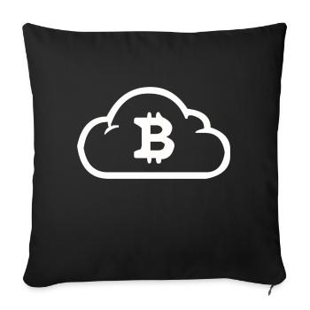 Bitcoin cloud - Housse de coussin décorative 45 x 45 cm - noir - Devant