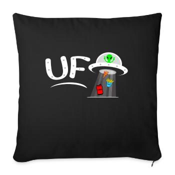 OVNI 🖤💙 et univers - Housse de coussin décorative 45 x 45 cm - noir - Devant