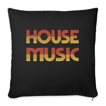 House Musik Wärme - Sofakissenbezug 45 x 45 cm - Schwarz - Vorne