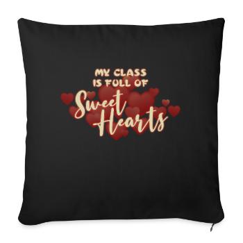 Sweet My Class est plein d’enseignants amoureux - Housse de coussin décorative 45 x 45 cm - noir - Devant