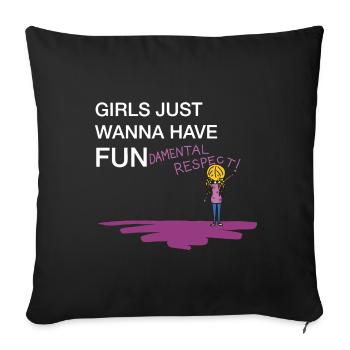 International Women's Day - Woman Power, Girlpower - Sofa pillowcase 17,3'' x 17,3'' (45 x 45 cm) - black - Front