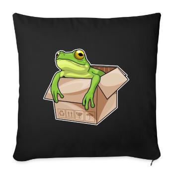 Carton grenouille - Housse de coussin décorative 45 x 45 cm - noir - Devant