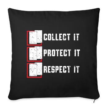 Collect them - Protect them - Respect them TCG - Sofa pillowcase 17,3'' x 17,3'' (45 x 45 cm) - black - Front