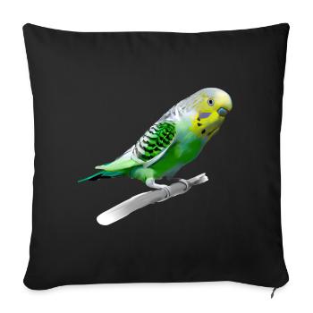 Perruche sucrée - Housse de coussin décorative 45 x 45 cm - noir - Devant