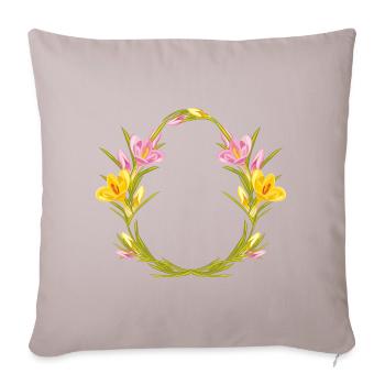Easter wreath with crocuses - Sofa pillowcase 17,3'' x 17,3'' (45 x 45 cm) - light taupe - Front