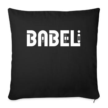 Babeli Logo BLANC - Housse de coussin décorative 45 x 45 cm - noir - Devant