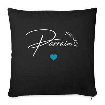 Bientôt parrain - Housse de coussin décorative 45 x 45 cm - noir - Devant