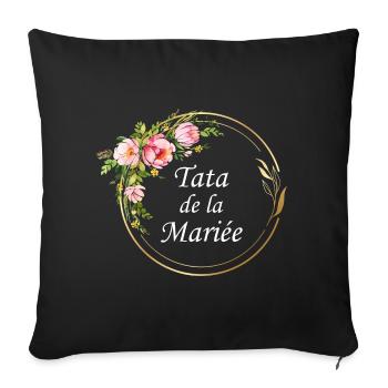 Tata de la mariée - Housse de coussin décorative 45 x 45 cm - noir - Devant