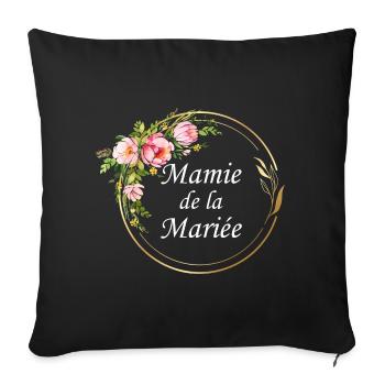 mamie de la mariée - Housse de coussin décorative 45 x 45 cm - noir - Devant