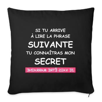 je vais être marraine - Housse de coussin décorative 45 x 45 cm - noir - Devant