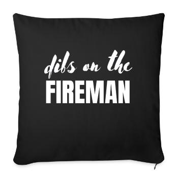 Dibs sur le pompier - Housse de coussin décorative 45 x 45 cm - noir - Devant